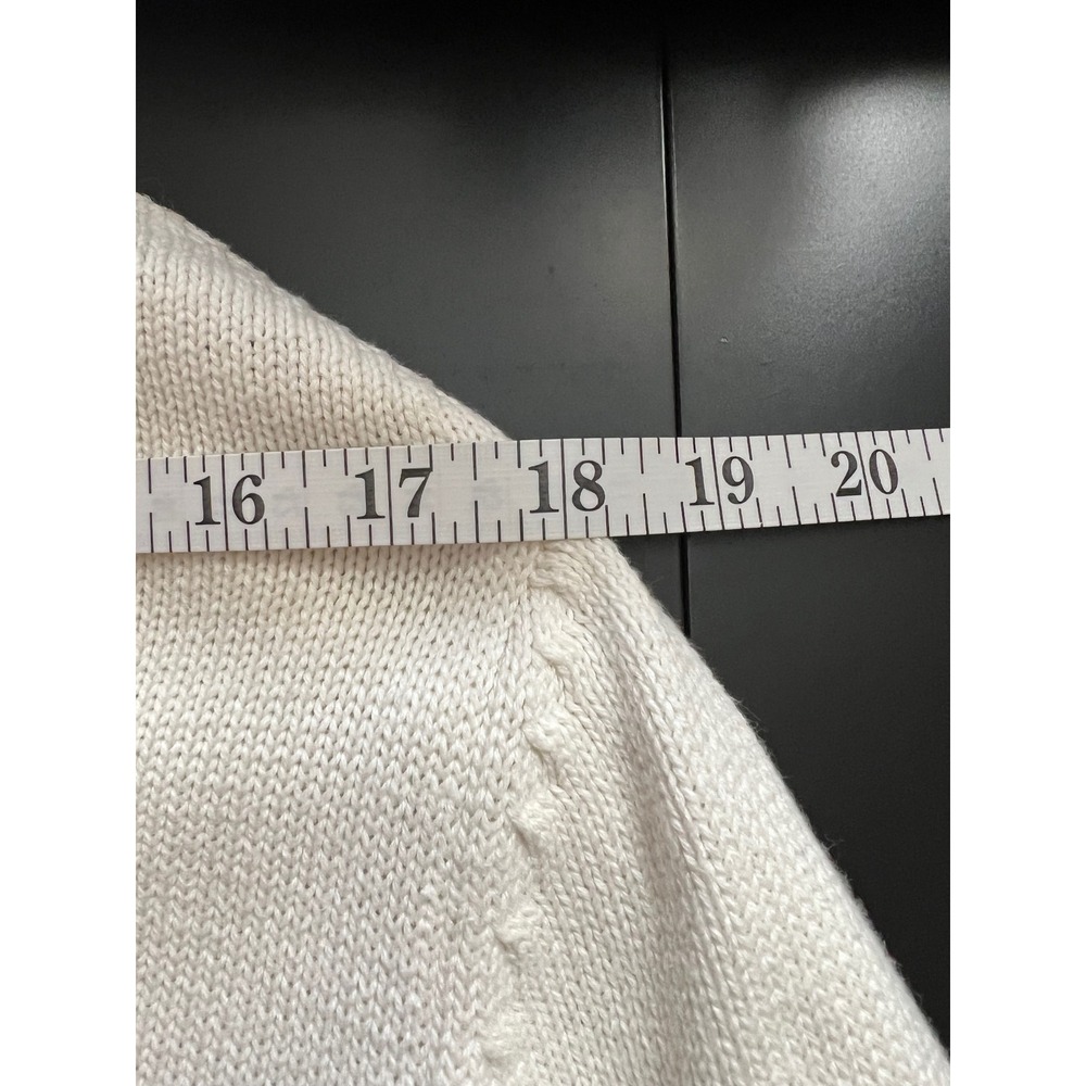 Dockers Mens Argyle Crewneck Sweater Cream White Cotton Knit‎ Medium - Picture 6 of 9